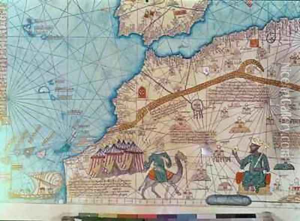 Detail from the Catalan Atlas 2 Oil Painting - Abraham Cresques