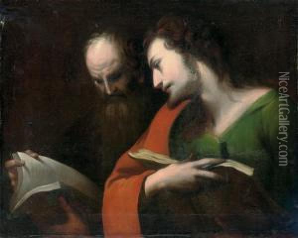 Two Saints Reading Oil Painting - Johann Henry Fuseli