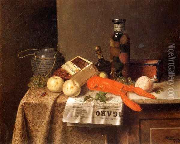 Still Life with Le Figaro Oil Painting - William Michael Harnett
