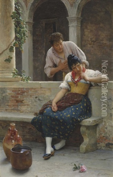 The Proposal Oil Painting - Eugen von Blaas