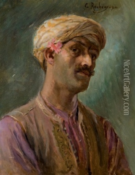 Portrait D'un Oriental Oil Painting - Georges Antoine Rochegrosse
