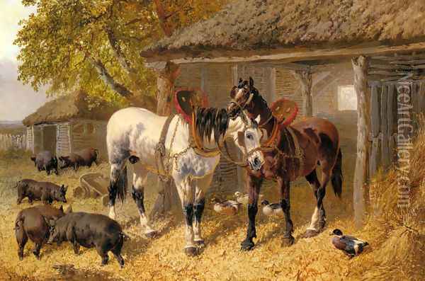 The Farmyard Oil Painting - John Frederick Herring Snr