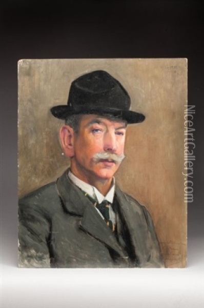Portrait De Frederic Steiner Oil Painting - Louis Majorelle