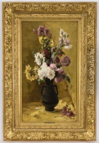 Floral Still Life Oil Painting - Charles Armand Etienne Thomas