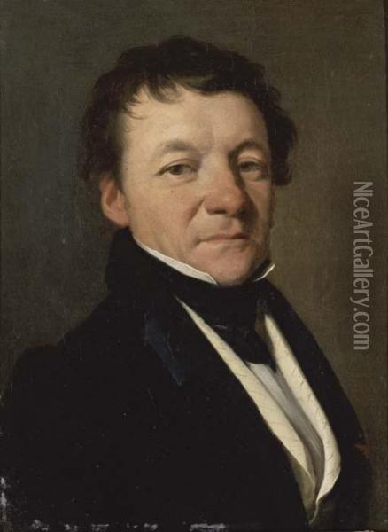 Portrait D'homme A La Cravate Noire, En Buste Oil Painting - Louis Leopold Boilly
