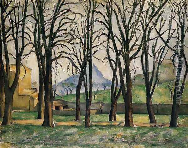Chestnut Trees At The Jas De Bouffan Oil Painting - Paul Cezanne