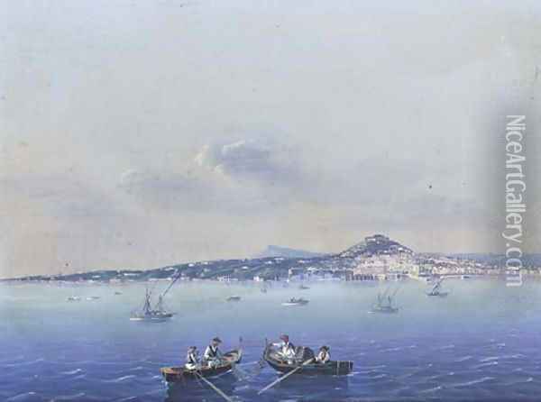 The Bay of Naples Oil Painting - Neapolitan School