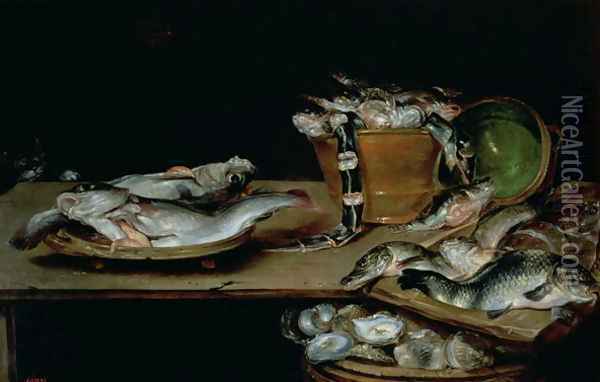 Still Life with Fish Oil Painting - Alexander Adriaenssen