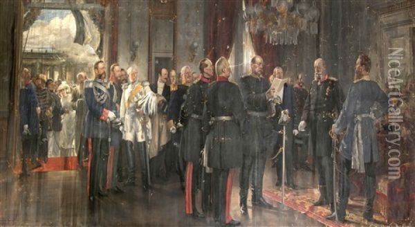 Reprasentatives Werk Eines Bedeutenden Historischen Augenblicks Von 1898 Oil Painting - Erwin Kuesthardt