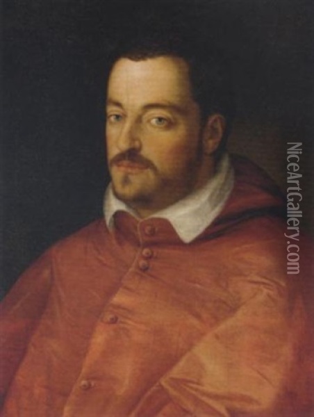 Portrait Of Ferdinando De' Medici Dressed As A Cardinal Oil Painting - Scipione Pulzone