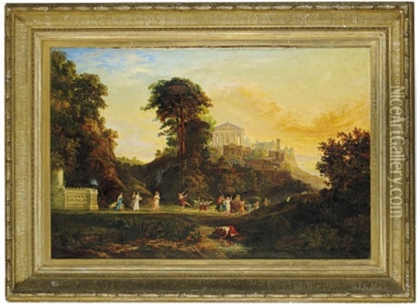 Frolicking Among The Ruins Oil Painting - Augustus (Karl) Weidenbach