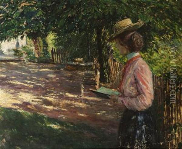 Resting Beneath Chestnut Trees Oil Painting - Jan Honsa