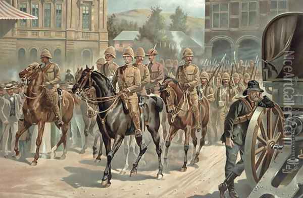 Lord Roberts (1832-1914) Entry into Pretoria on 5th June 1900 Oil Painting - Richard Caton Woodville