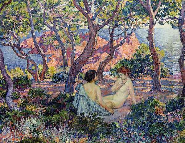 In the Shade of the Pines Oil Painting - Theo van Rysselberghe