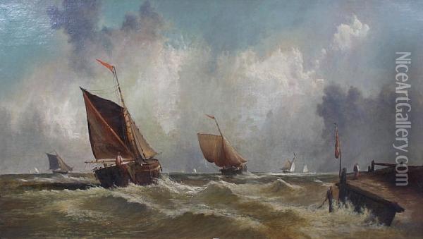 The Norfolk Coast Oil Painting - Edwin Hayes