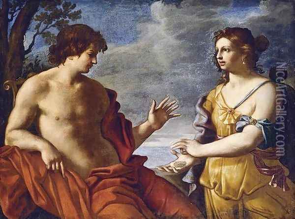 Apollo and the Cumaean Sibyl Oil Painting - Giovanni Domenico Cerrini