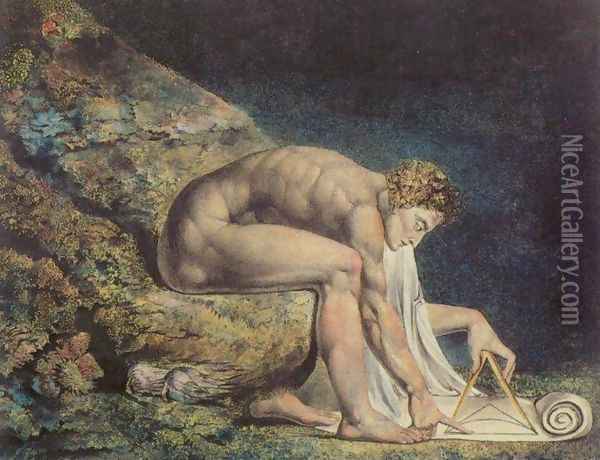 Newton Oil Painting - William Blake