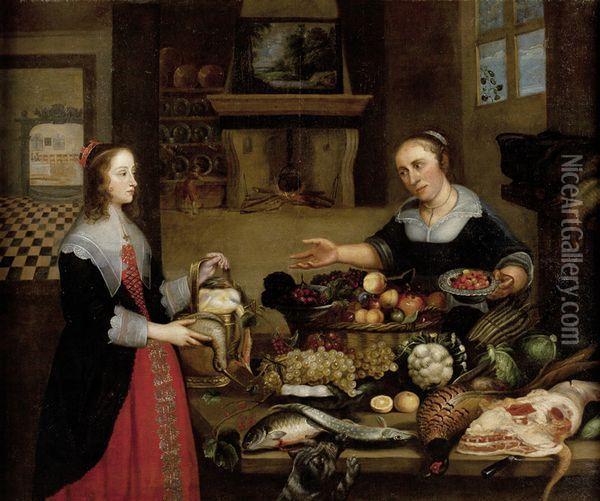 Deux Femmesdans Un Interieur De Cuisine Oil Painting - Frans Snyders