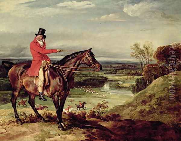 John Levett hunting in the Park at Wychnor Oil Painting - James Ward