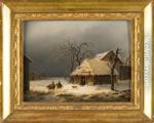 La Nevicata Oil Painting - Giovanni Migliara