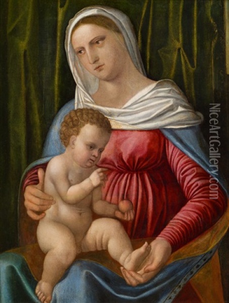 Madonna Mit Kind Oil Painting - Bartolomeo (il Bramantino) Suardi