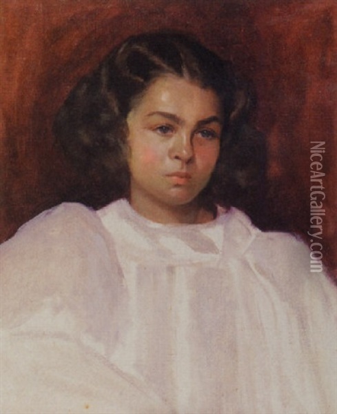 Portrait Of A Young Girl Oil Painting - Marion Patten