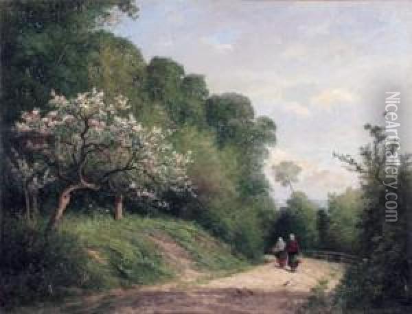 Le Chemin A Honfleur Oil Painting - Louis Alexandre Dubourg