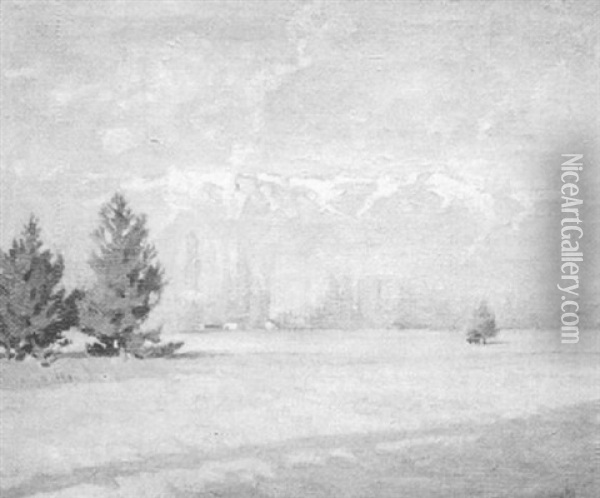 Montagne Des Alpes Oil Painting - Louis Georges Eleonor Roy