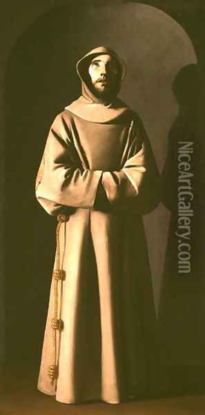 Saint Francis (c.1181-1226) c.1640-45 Oil Painting - Francisco De Zurbaran