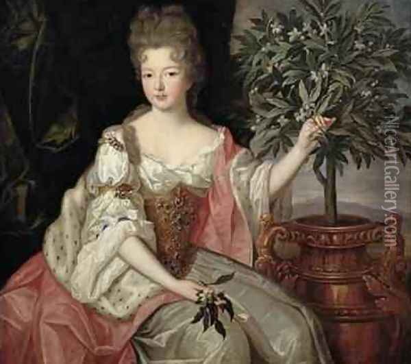 Portrait of Francoise Marie de Bourbon 1677-1749 Duchess of Orleans Oil Painting - Pierre Gobert