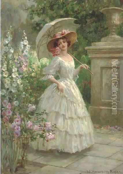 The flower garden Oil Painting - William Hounsom Byles