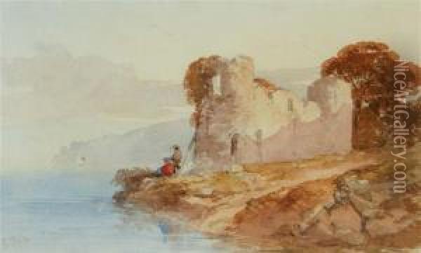 Sandersfoot Castle Oil Painting - James George Philp