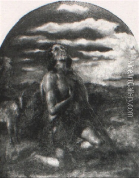 St. John The Baptist In The Wilderness Oil Painting - William Etty