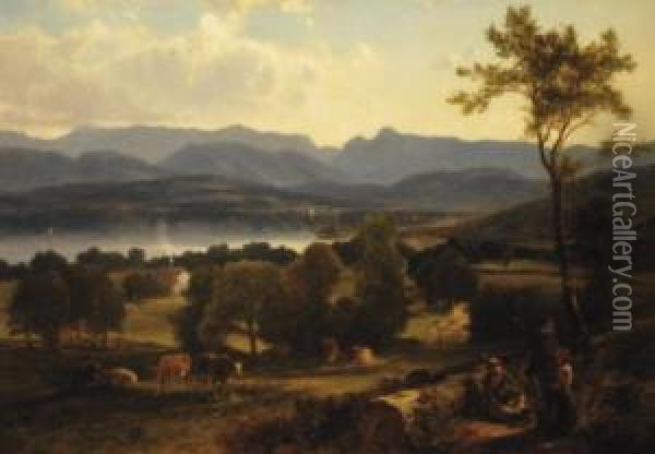 Lake Windermere, England Oil Painting - William M. Hart