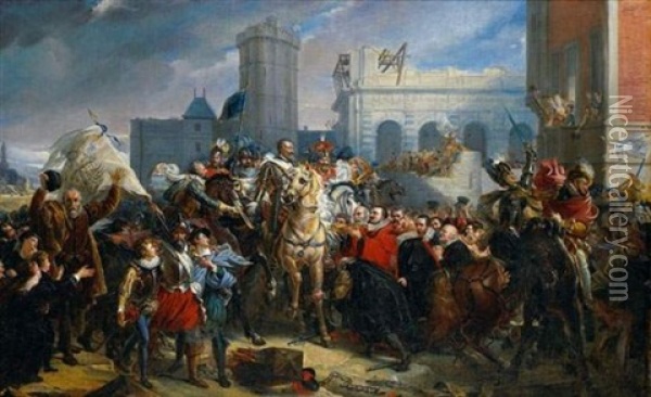 L'entree D'henri Iv A Paris Le 22 Mars 1594 Oil Painting - Francois Pascal Simon Gerard
