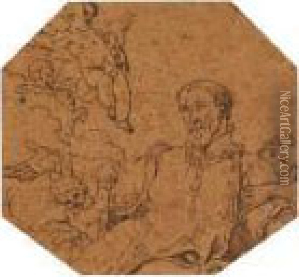 Umkreis Die Apotheose Eines Von Engeln Umgebenen Heiligen Oil Painting - Domenico Zampieri (Domenichino)