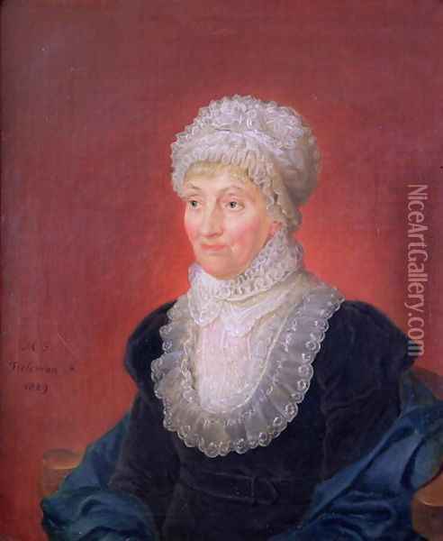 Caroline Herschel 1750-1848, 1829 Oil Painting - Martin Francois Tielemans