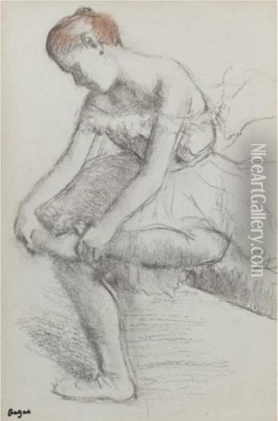 Danseuse Assise Oil Painting - Edgar Degas