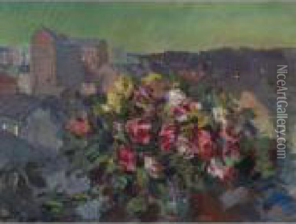 Flowers Over The City Oil Painting - Konstantin Alexeievitch Korovin