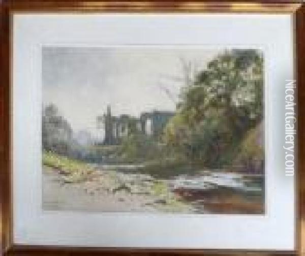 Bolton Abbey, Yorkshire Oil Painting - William Tatton Winter