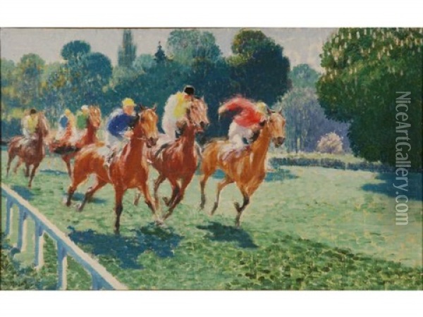 Le Prix Du Cadran Oil Painting - Louis Ferdinand Malespina