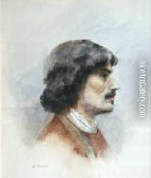 Portrait D Homme Oil Painting - Gabriel Joseph Marie Augustin Ferrier