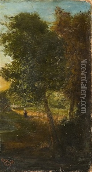 Orman Yolu Oil Painting - Hueseyin Zekai Pasa