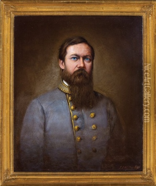 Posthumous Portrait Of Captain William A. Webb, Commander Of Css Teaser, The Ironclad Css Atlanta, And The Css Richmond And Elizabeth Ann Webb, His Wife Oil Painting - John P. Walker