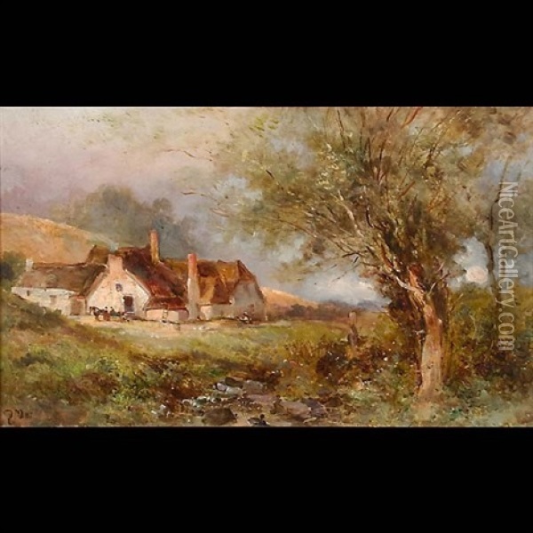 Somerset Farm Oil Painting - David Murray
