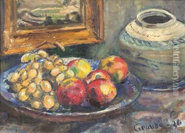 Oppstilling Med Fat Og Krukke 1926 Oil Painting - Severin Grande