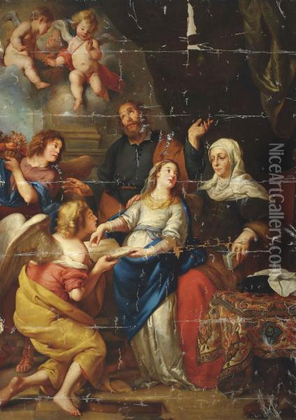 The Education Of The Virgin Oil Painting - Gaspar De Crayer