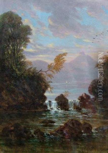 A Rockygorge Oil Painting - William Curtis