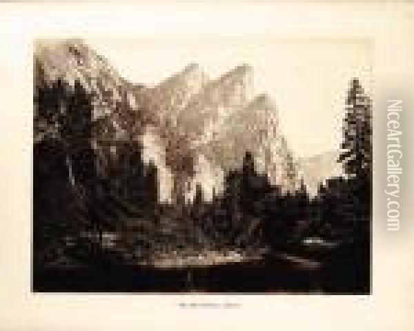 The Three Brothers Oil Painting - Carleton E. Watkins