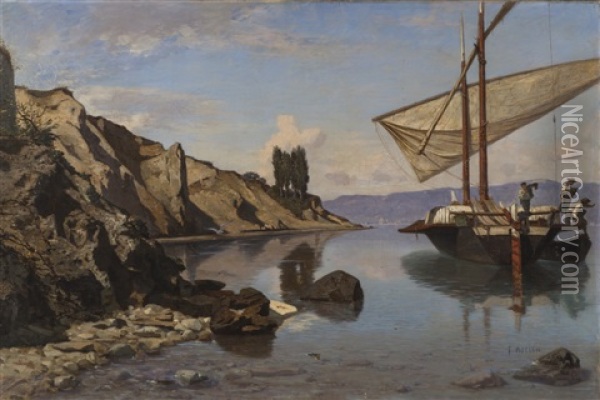 Falaise De Nernier (lac Leman) Oil Painting - Francois-Louis-David Bocion